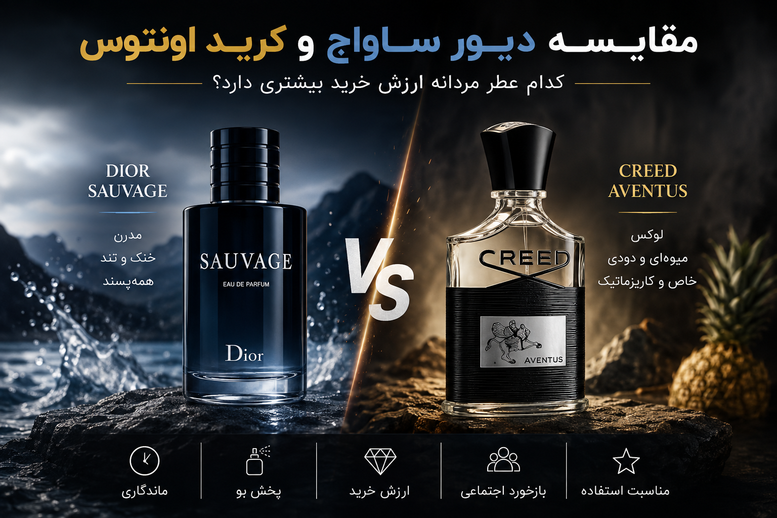 مقایسه دیور ساواج و کرید اونتوس | کدام عطر مردانه ارزش خرید بیشتری دارد؟